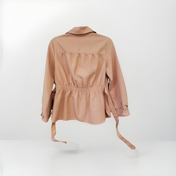 Bobbie Brooks‎ Vtg Butterfly Collar Button Down Belted Blouse Cinched14 /34'' - Picture 2 of 6